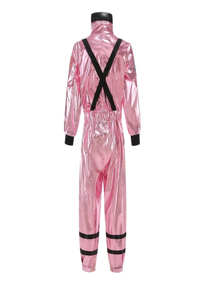 GRAJTCIN Astronaut Costume for Kids Space Suit Alien Jumpsuit Boys Girls Halloween Christmas Party Costume (S, Pink) - Image 2